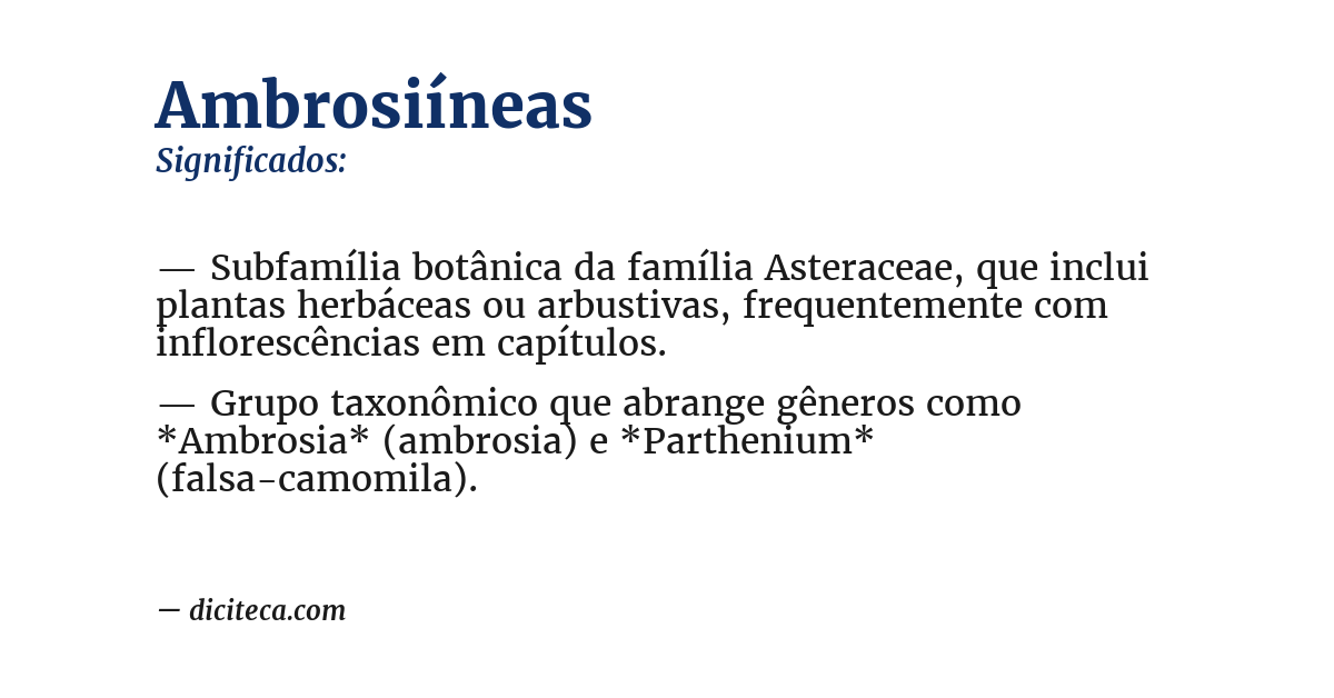 Significado de ambrosiíneas