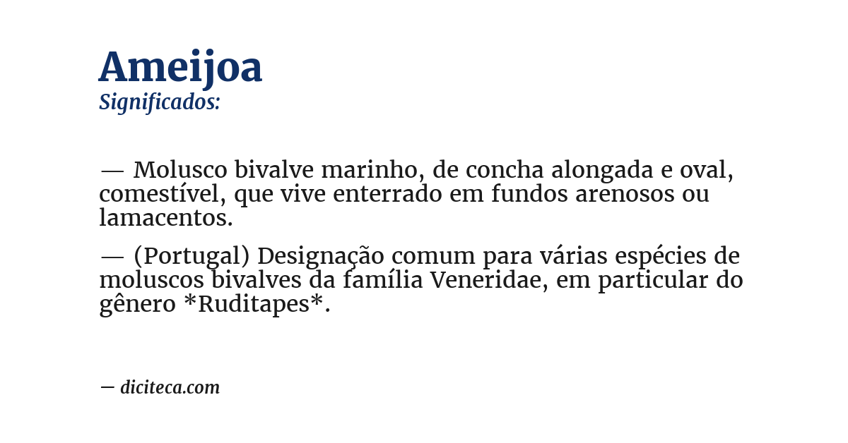 Significado de ameijoa