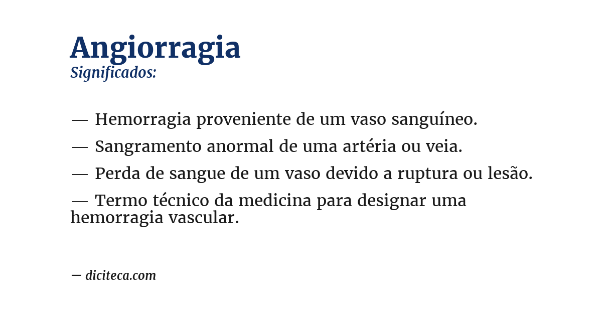 Significado de angiorragia