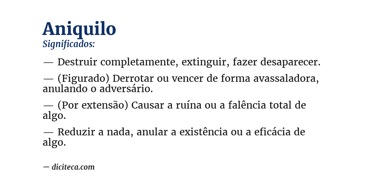 Significado de aniquilo