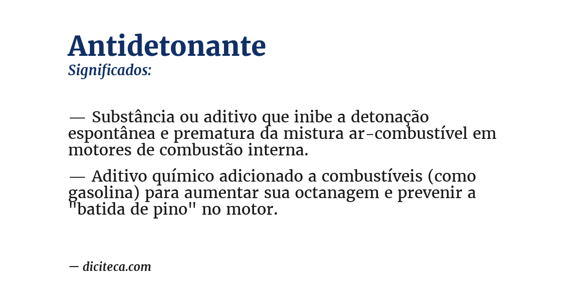Significado de antidetonante