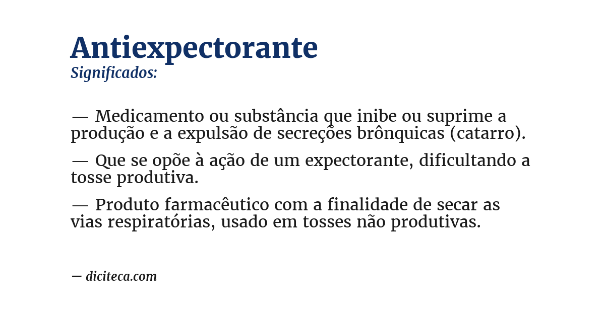Significado de antiexpectorante