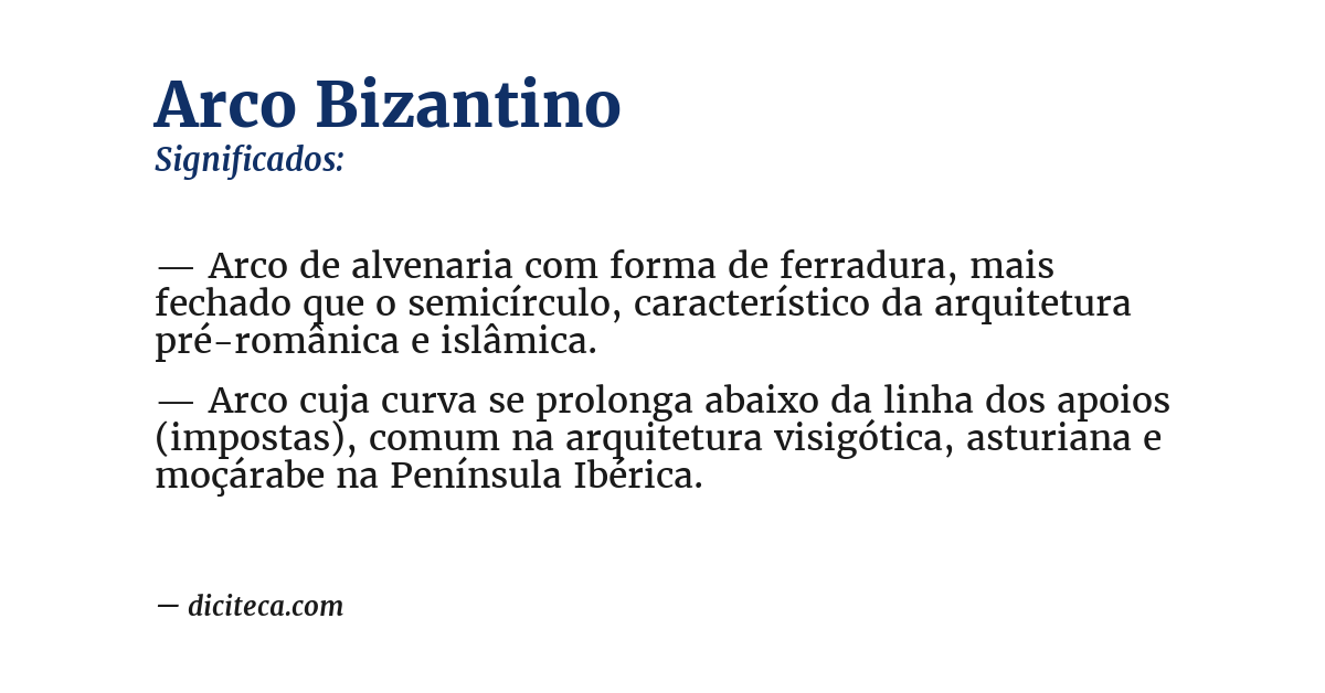 Significado de arco bizantino