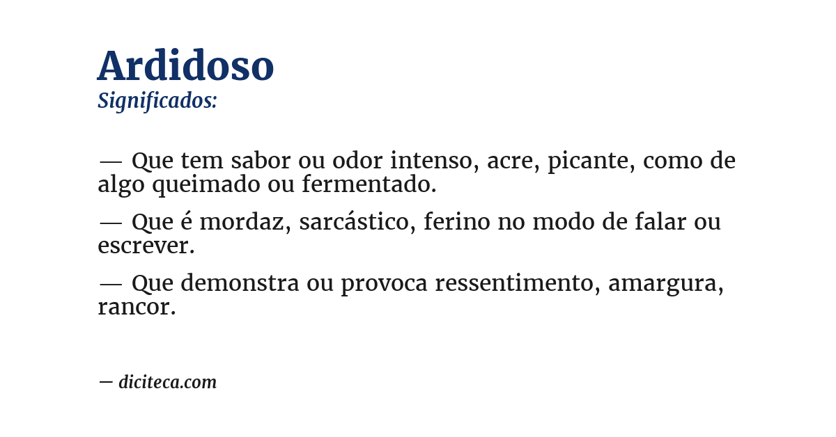 Significado de ardidoso
