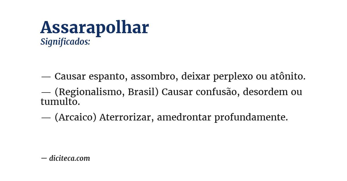Significado de assarapolhar