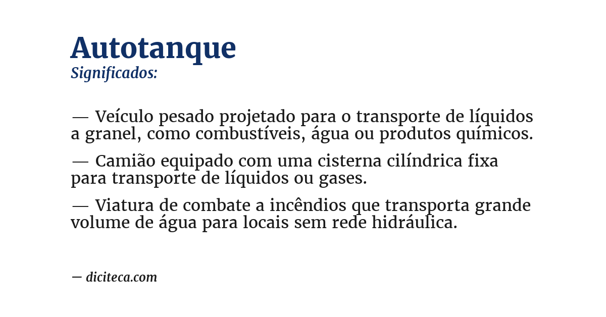 Significado de autotanque