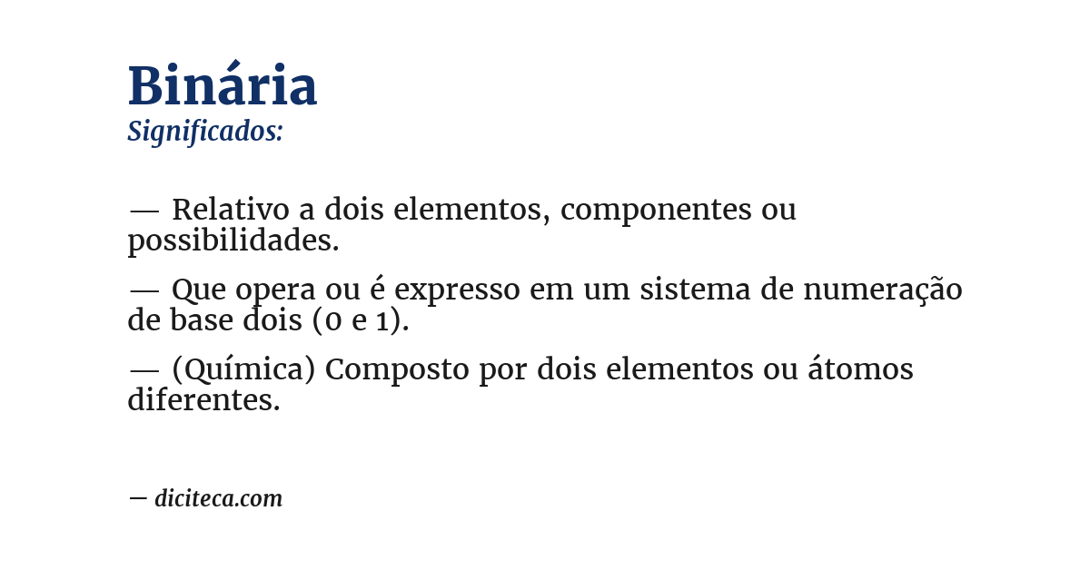 Significado de binária