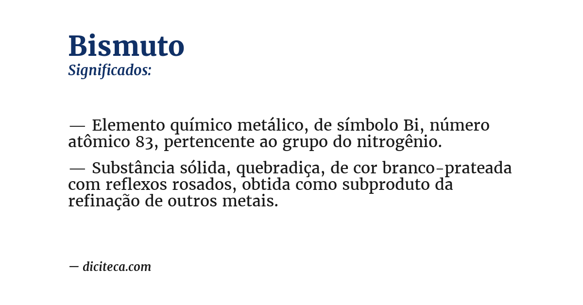 Significado de bismuto