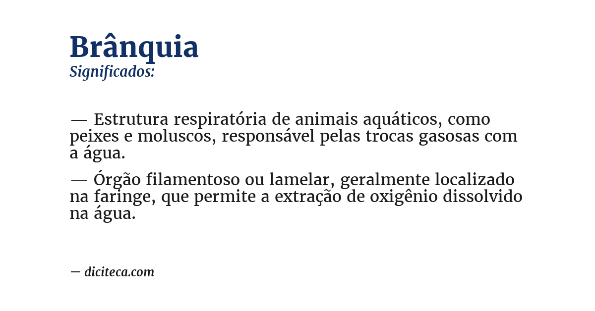 Significado de brânquia