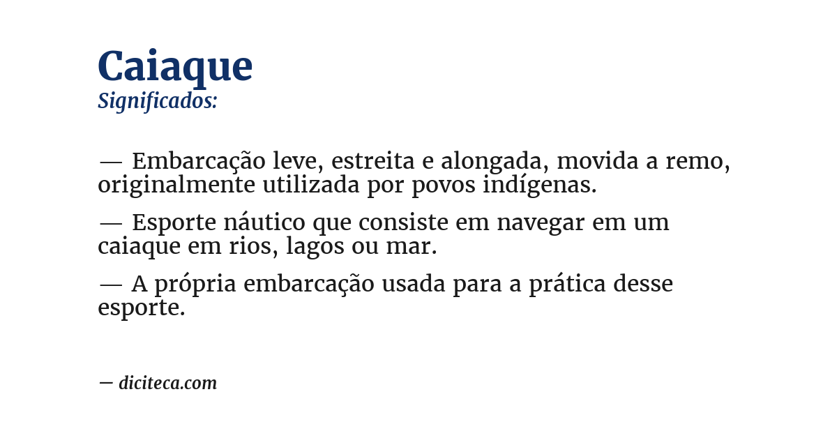 Significado de caiaque
