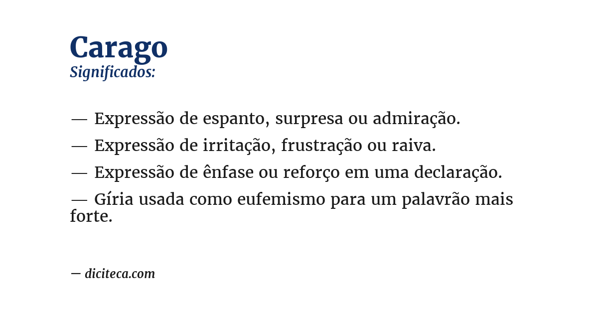 Significado de carago