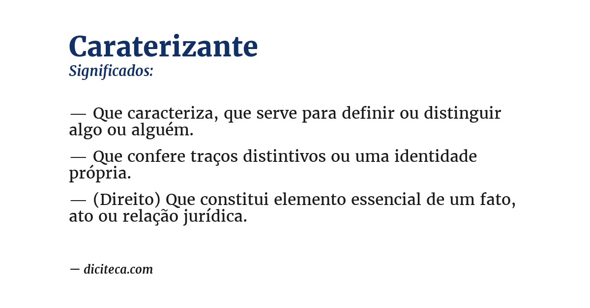 Significado de caraterizante