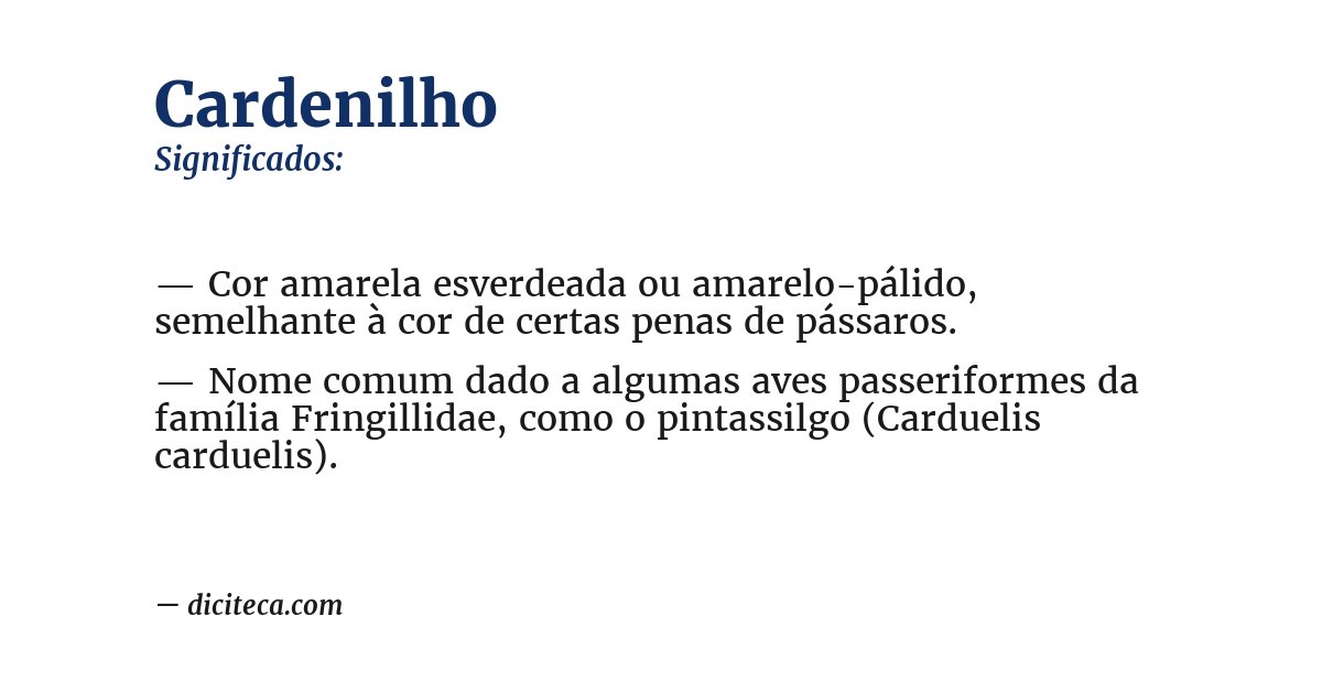 Significado de cardenilho