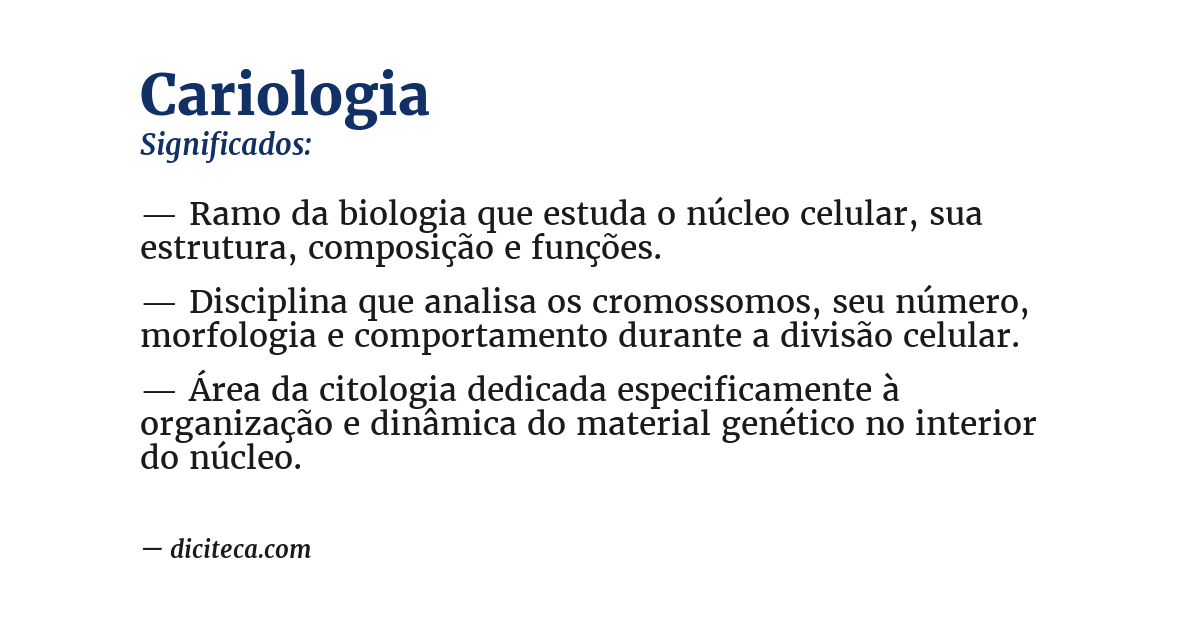Significado de cariologia