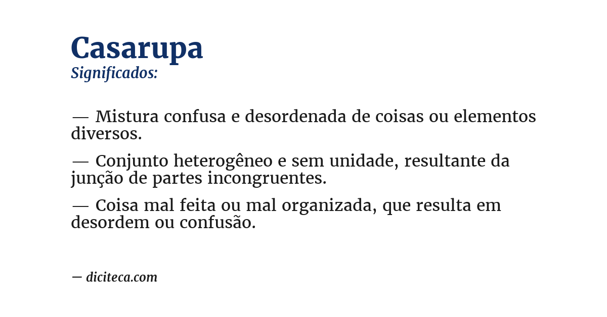 Significado de casarupa