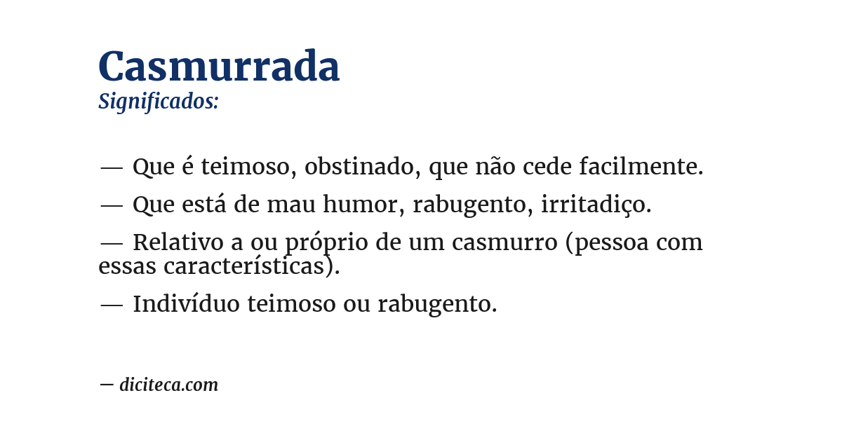 Significado de casmurrada