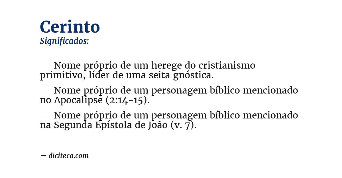 Significado de cerinto