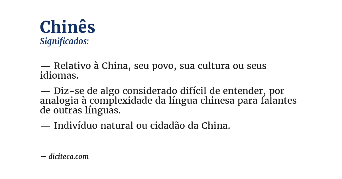 Significado de chinês