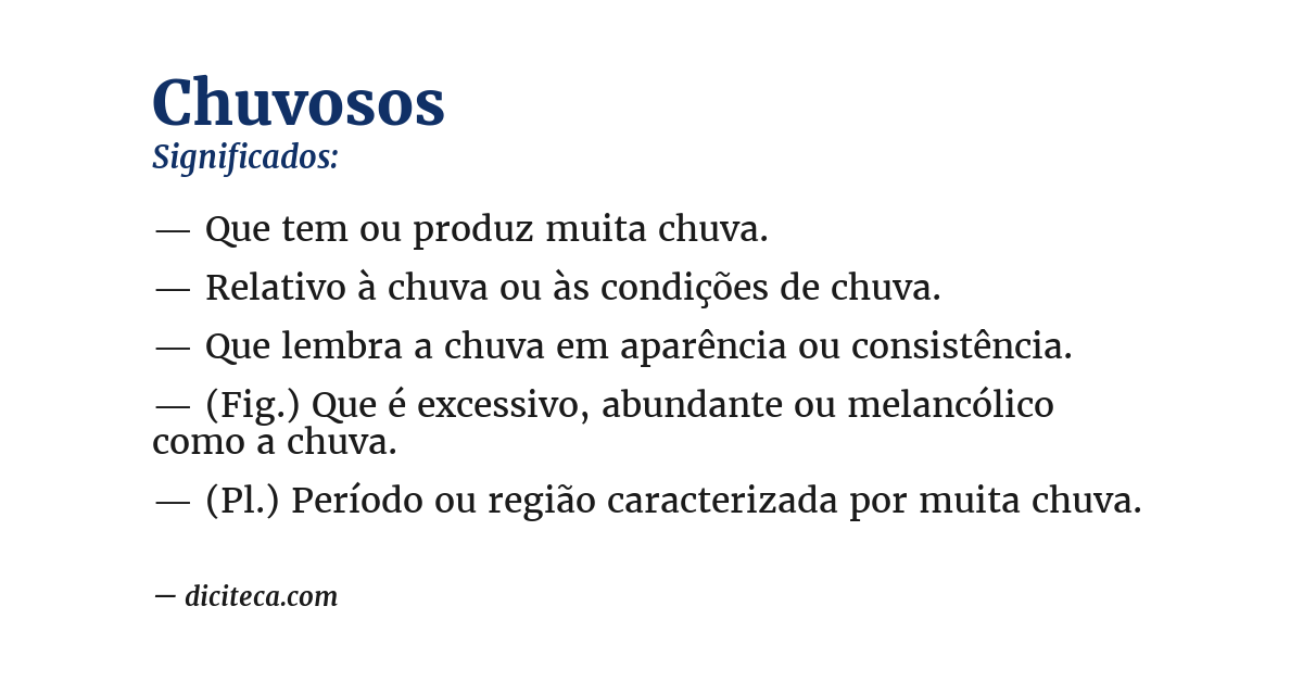 Significado de chuvosos