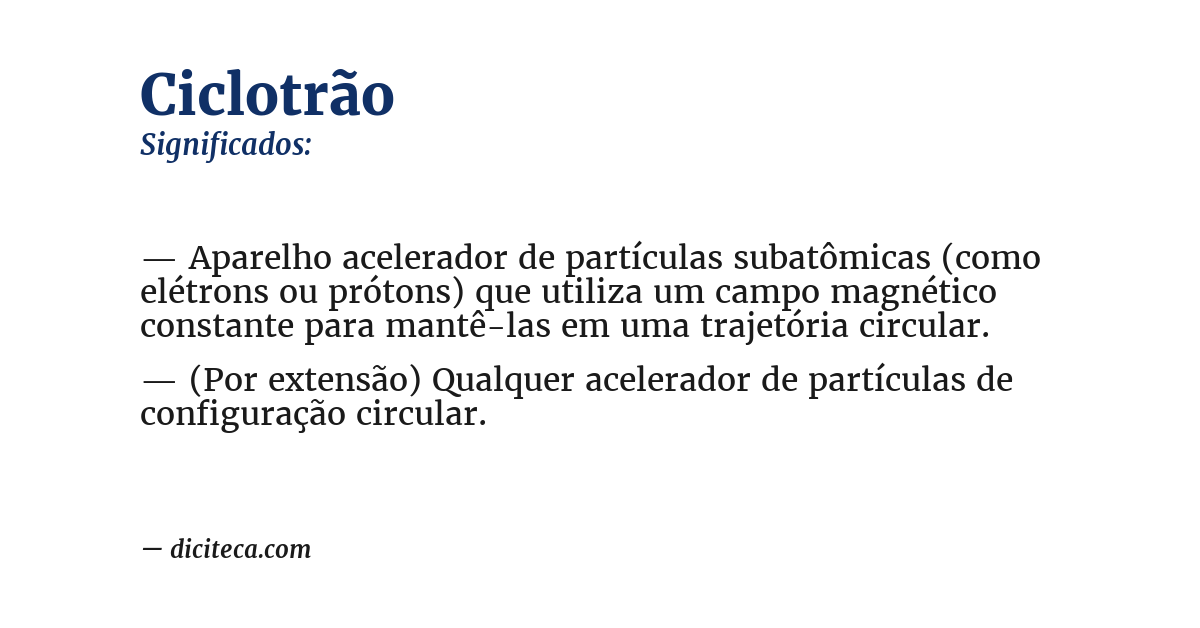 Significado de ciclotrão