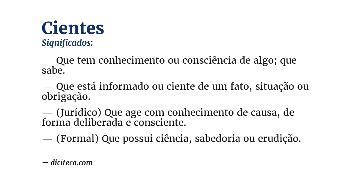 Significado de cientes