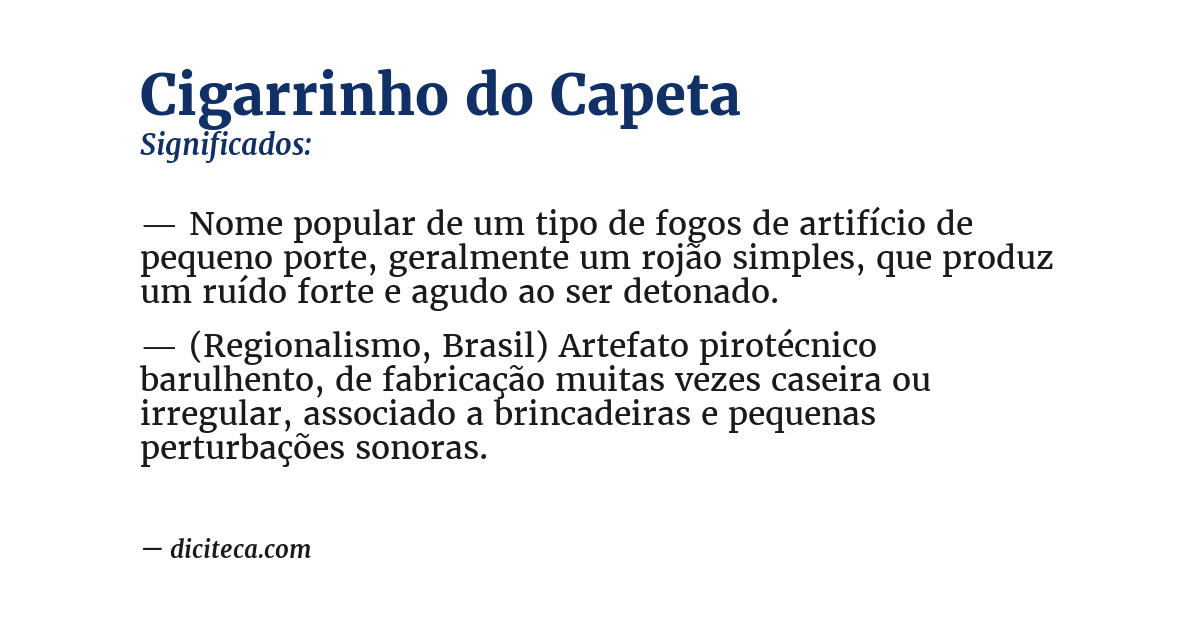 Significado de cigarrinho do capeta