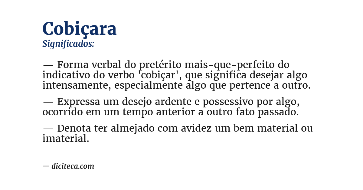 Significado de cobiçara