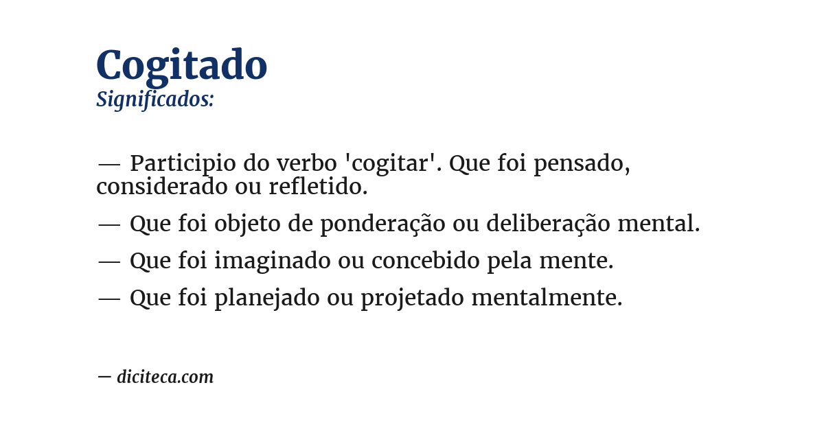 Significado de cogitado