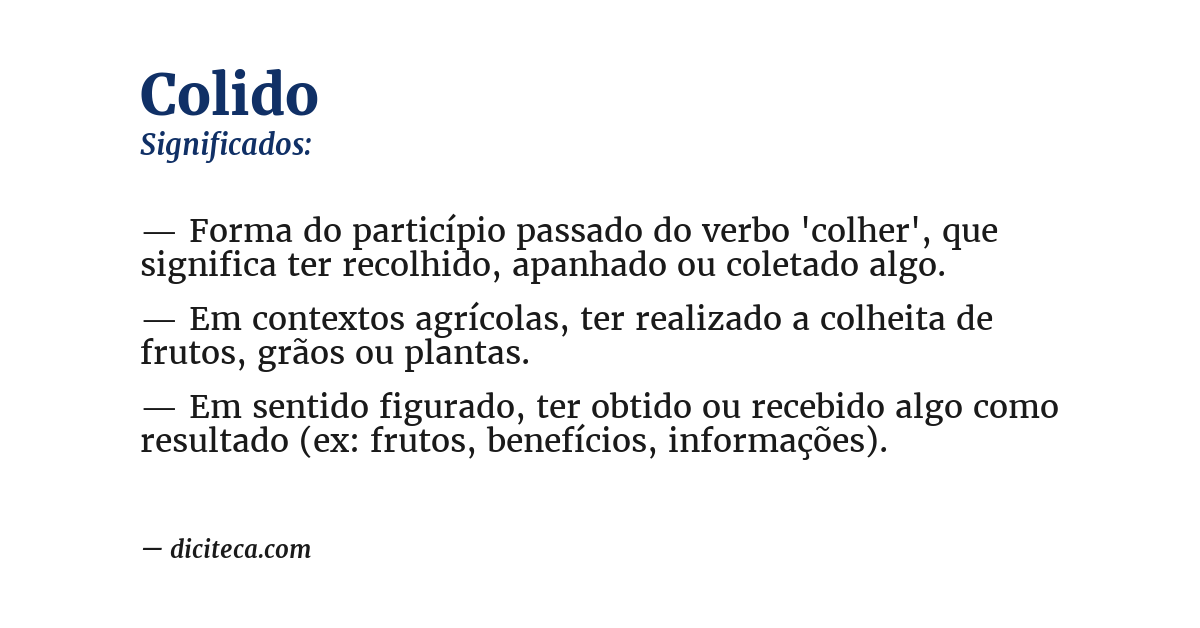 Significado de colido