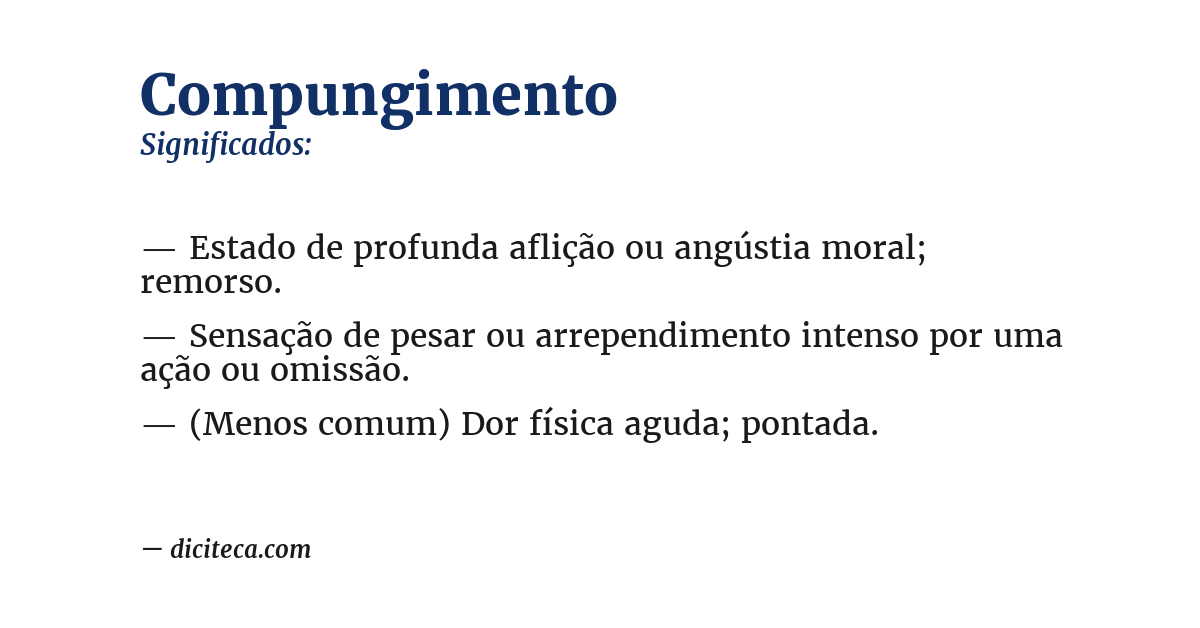 Significado de compungimento