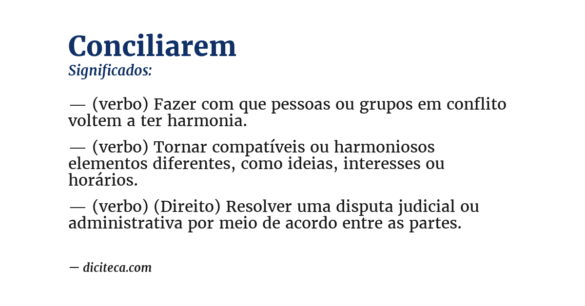 Significado de conciliarem