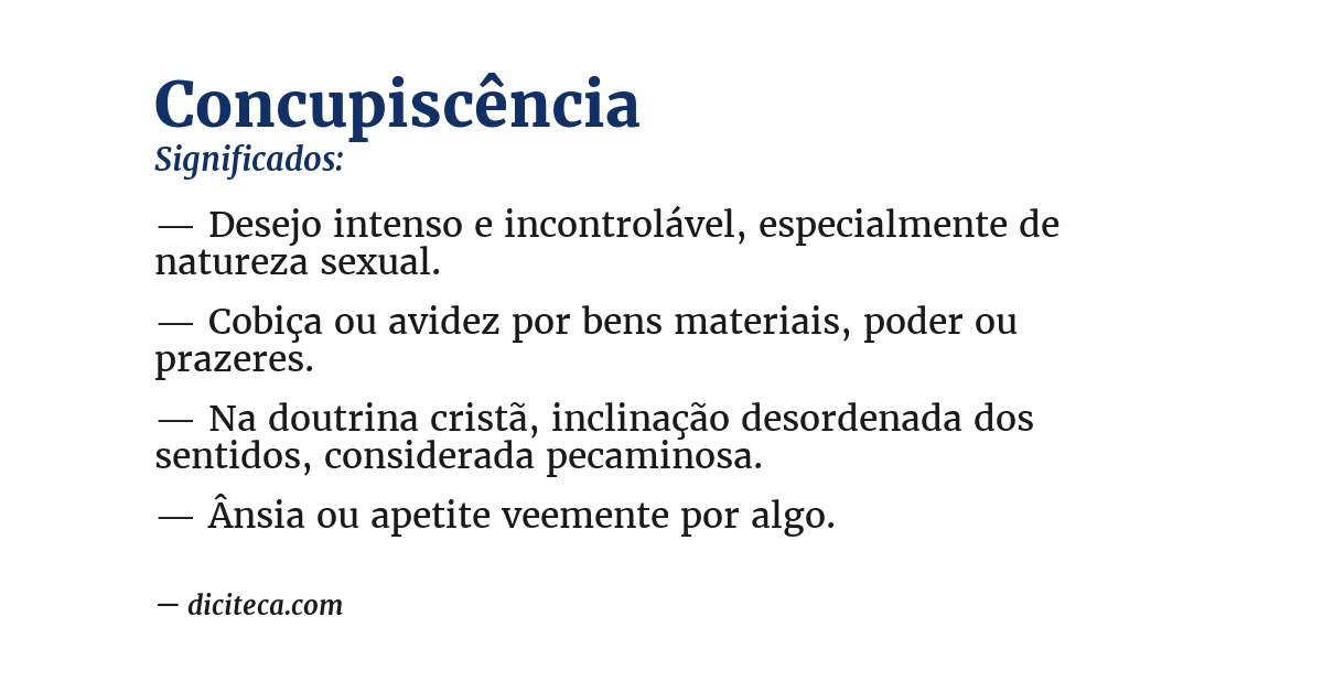 Significado de concupiscência