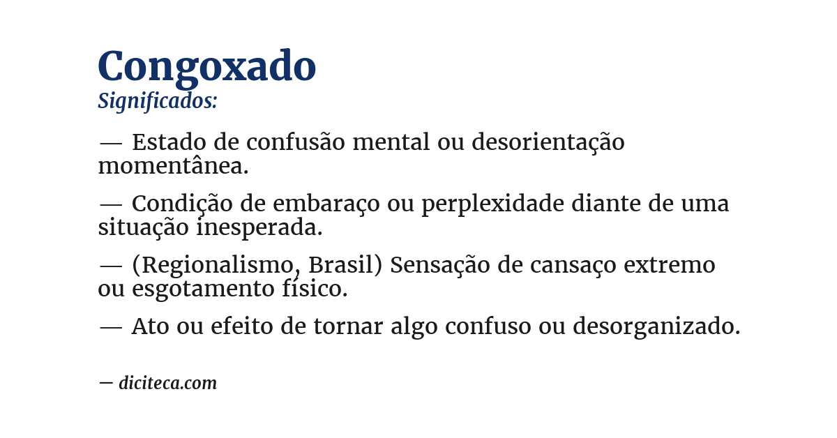 Significado de congoxado