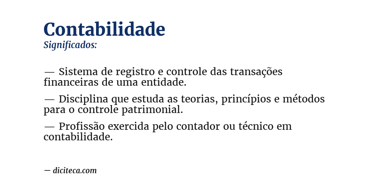 Significado de contabilidade
