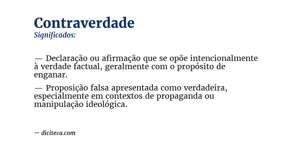 Significado de contraverdade