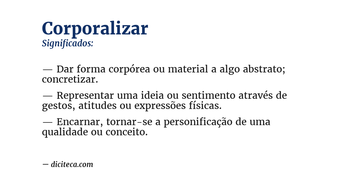 Significado de corporalizar