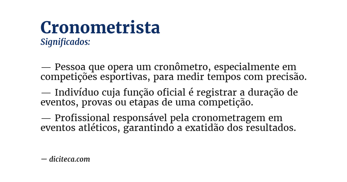 Significado de cronometrista