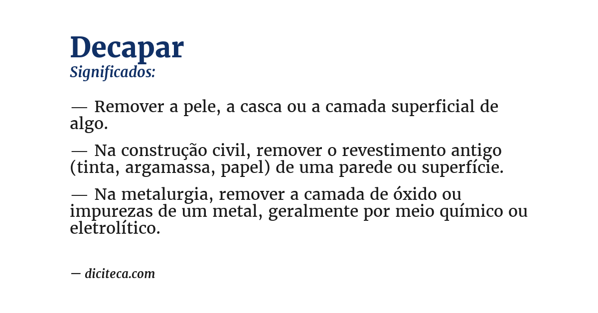 Significado de decapar