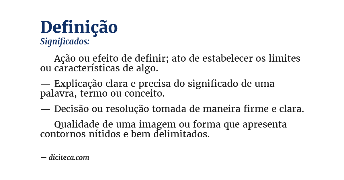 Significado de definição