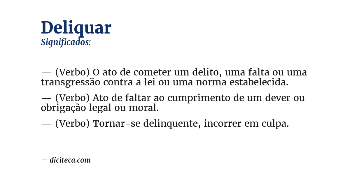 Significado de deliquar