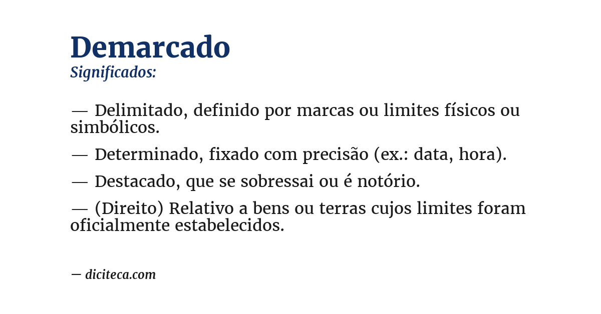 Significado de demarcado
