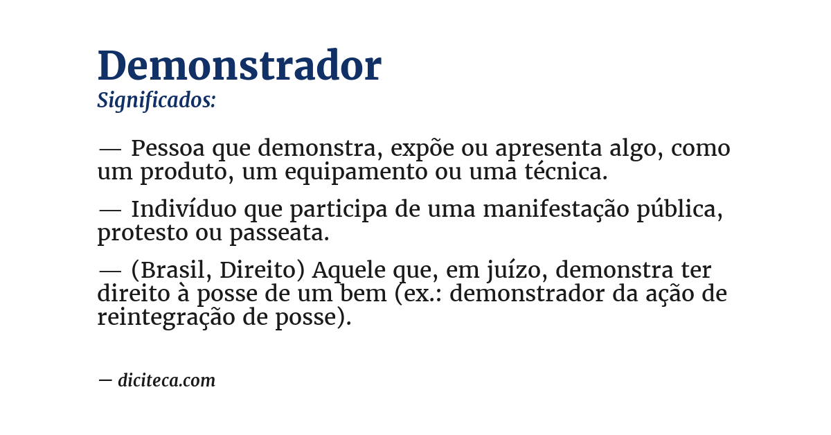 Significado de demonstrador
