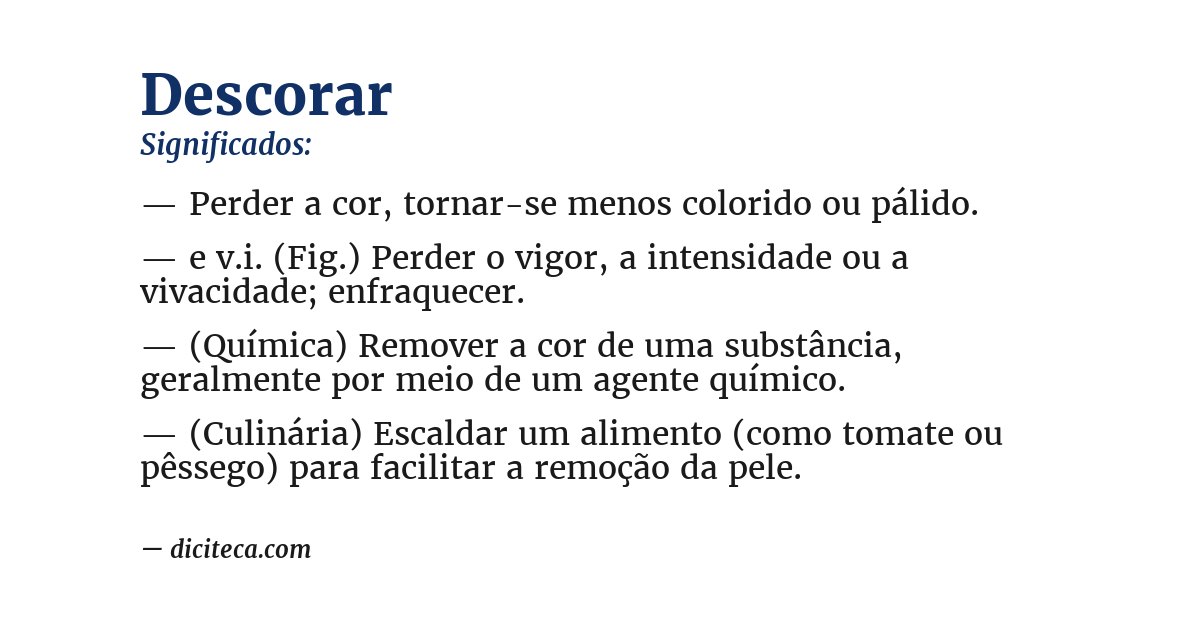 Significado de descorar