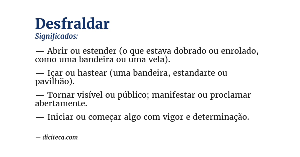 Significado de desfraldar