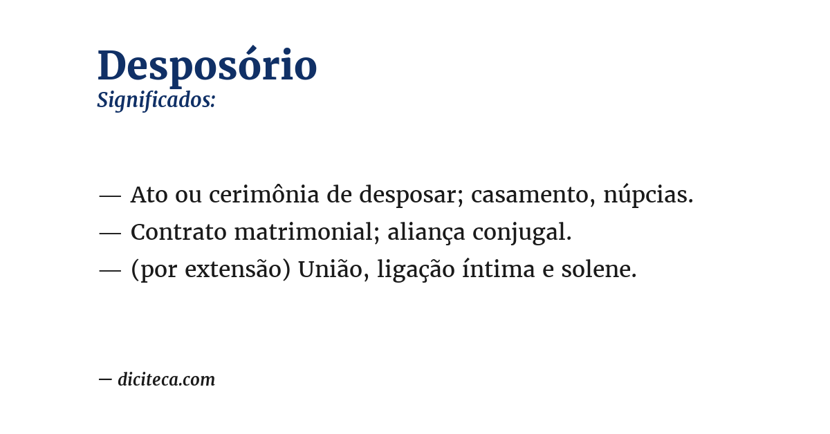 Significado de desposório