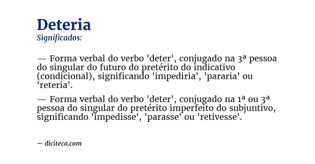 Significado de deteria