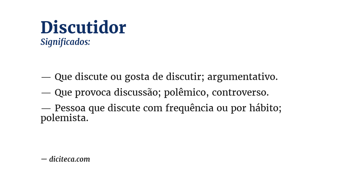 Significado de discutidor