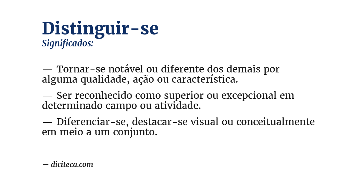 Significado de distinguir-se