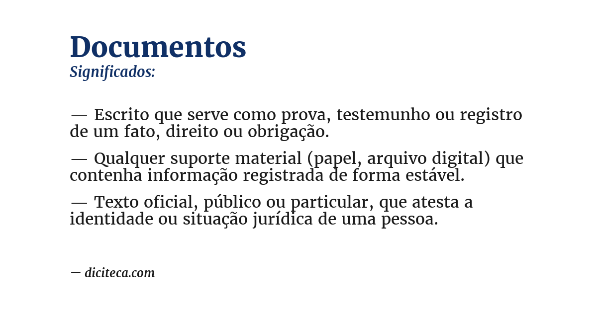 Significado de documentos