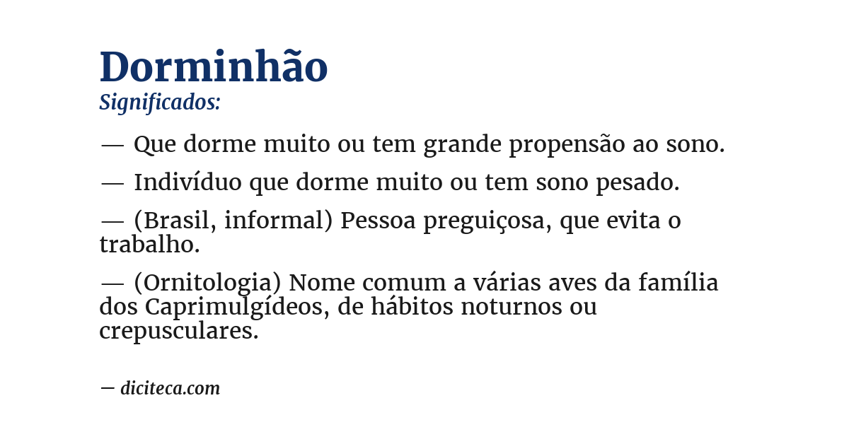 Significado de dorminhão